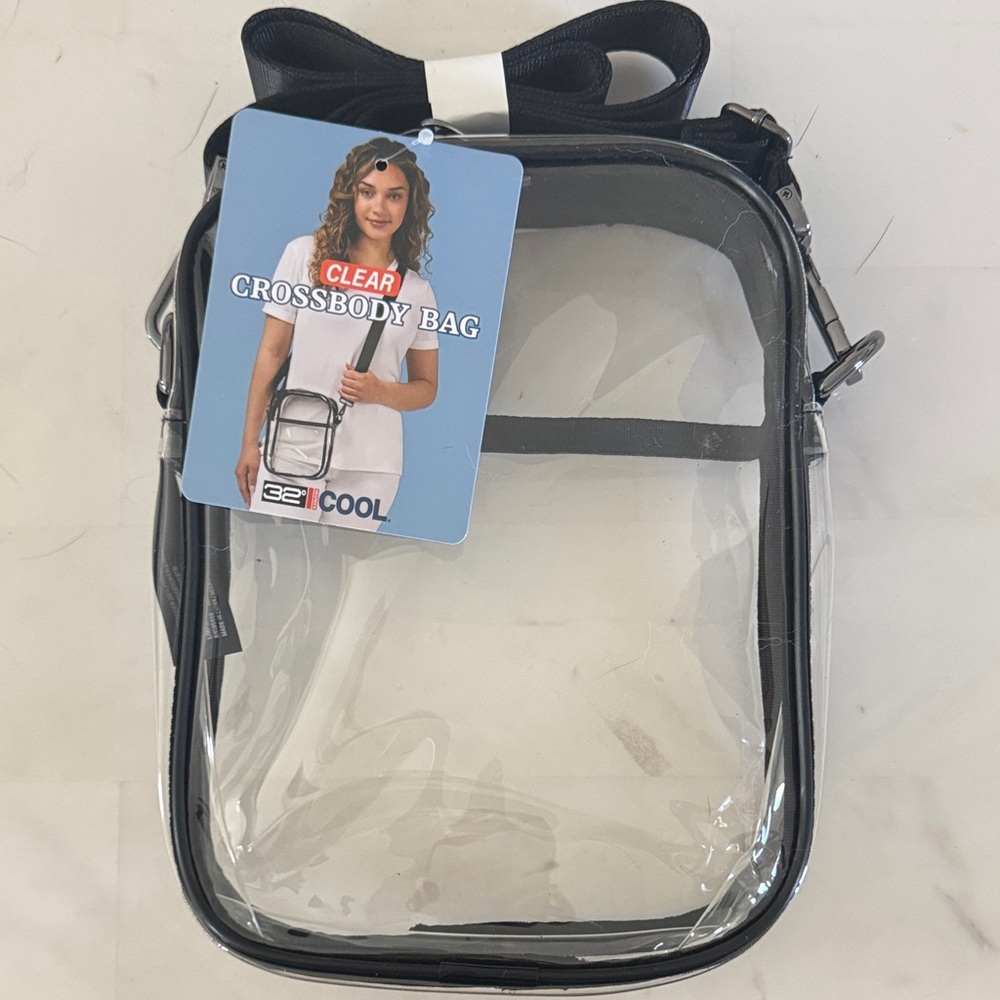 Clear Crossbody Bag with Black Trim